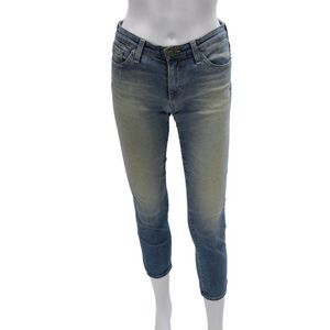 AG-ED Denim Womens Cropped Jeans Blue Cotton Low Rise Button Size 25
